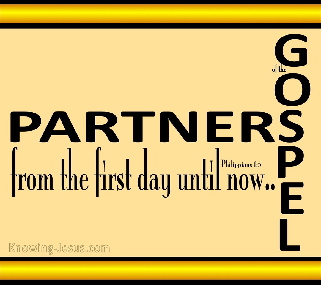 Philippians 1:5 Partners Of The Gospel (gold)